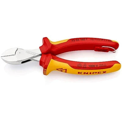 Abbildung von Knipex X Cut, Diagonale Zange, 1,2 cm, Rot, Gelb, 56 mm, 160 28 mm
