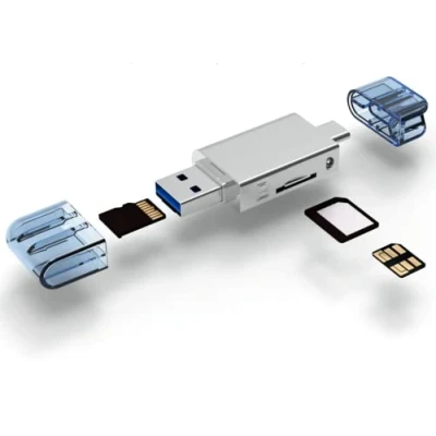 Abbildung von Chenyang USB Type C Kartenleser, C/USB 2.0 auf NM Nano Speicherkarte &amp; TF Micro SD Kartenleser für Huawei Telefon Laptop