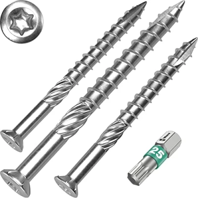 Abbildung von SCREW REBEL Terrassenschrauben 5 x 50 T INOX 400 Stück Edelstahl gehärtet C1, Torx 25, inkl. Bit