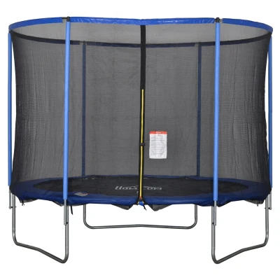 Abbildung von Trampolin mit Sicherheitsnetz Gartentrampolin für Innen und Außenbereich Blau+Schwarz bis 113,6 kg