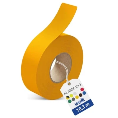 Abbildung von wolk Antirutsch Klebeband R13 50,0 mm x 18,3 m Gelb Selbstklebendes Anti Rutschband für Treppen, Rampen &amp; Gehflächen Rutschhemmung nach BGR 181 (R13)