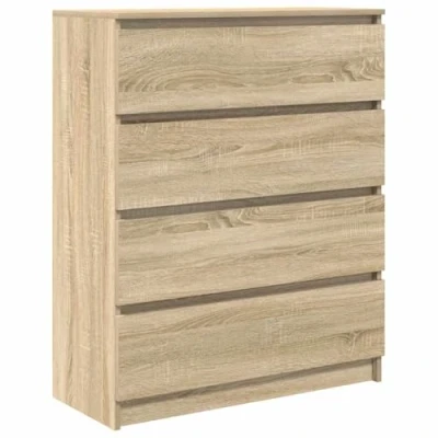 Abbildung von vidaXL Sideboard Sonoma Eiche 80x35x99 cm Holzwerkstoff, Kommode, Schrank, Mehrzweckschrank, Anrichte, Beistellschrank, Flurschrank