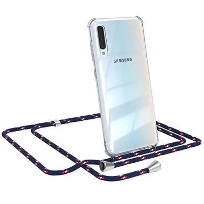 Abbildung von EAZY CASE Handykette kompatibel mit Samsung Galaxy A50 / A30s A50s Handyhülle Umhängeband, Handykordel Schutzhülle, Silikonhülle, Hülle Band, Stylische Kette, Navy Camouflage
