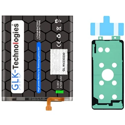 Abbildung von High Power Ersatzakku kompatibel mit Samsung Galaxy A41 A415F GLK Technologies Battery accu 3700mAh Akku inkl. 2X Klebebandsätze (Ohne Werkzeug)