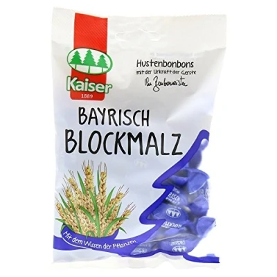 Abbildung von 8 Beutel Kaiser Blockmalz a 100g Bonbons Malzbonbon einzeln gewickelt
