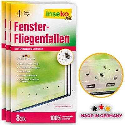 Abbildung von inseko 24 x Fenster Fliegenfallen I transparenter Fliegenfänger umweltfreundlich giftfrei Made in Germany (24)