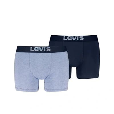 Abbildung von Levi&#039;s MEN Optical Illusion Brief 2 PACK Panties, Herren, Größe: Large, Blue combo