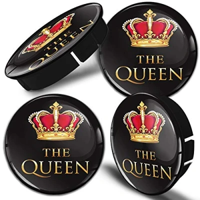 Abbildung von Biomar Labs® 4 x 60mm Silikon Nabenkappen Kappen The Queen Krone Dame Königin Felgendeckel Radkappen Radnabendeckel Nabendeckel Auto Tuning C 49