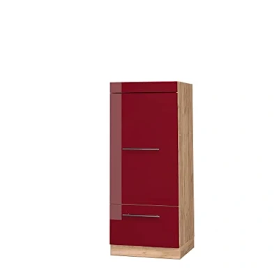 Abbildung von Vicco Mikrowellenschrank Fame Line, Bordeaux Hochglanz/Goldkraft Eiche, 60 cm