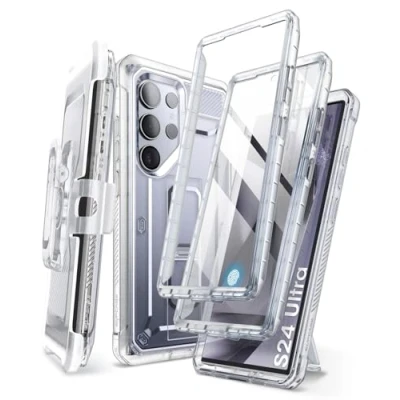 Abbildung von SupCase Outdoor Hülle für Samsung Galaxy S24 Ultra 5G Bumper Case mit 2 Vorderseite (ohne Displayschutz + Displayschutz) [Unicorn Beetle Pro] 2024 Ausgabe, Rot