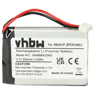 Abbildung von vhbw 1x Akku kompatibel mit Audioline Babysense 5 Video Babyphone Sensormatte (900 mAh, 3,7 V, Li Polymer)