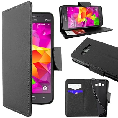 Abbildung von ebestStar kompatibel mit Samsung Galaxy Grand Prime Hülle SM G530F, Value Edition G531F Wallet Case Handyhülle [PU Leder], Kartenfächern Standfunktion, Schwarz [Phone: 144.8x72.1x8.6mm, 5.0&#039;&#039;]
