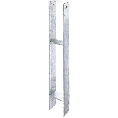 Abbildung von Alberts H Pfostenanker, Materialstärke 6 mm, lichte Breite 91 Höhe 800 mm