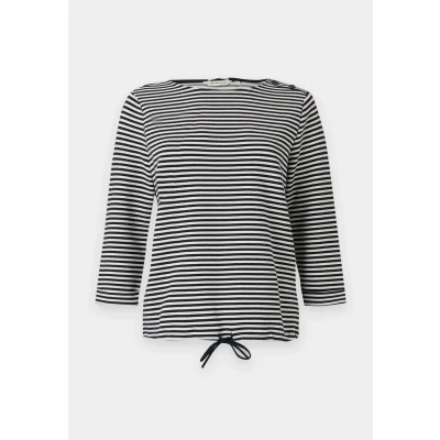 Abbildung von TOM Tailor Structured Langarmshirt, Damen, Größe: XS, Offwhite/navy