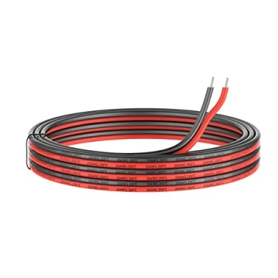 Abbildung von 0.52mm² 20 AWG Silikon Elektrischer Draht Kabel anschließen Meter [10 schwarz und 10 rot] Weich flexibel aus verzinntem Kupferdraht Hohe Temperaturbeständigkeit 200 Celsius 600V
