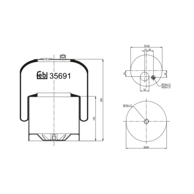 Abbildung von FEBI BILSTEIN 35691 Federbalg, Luftfederung MERCEDES BENZ: ACTROS MP2 / MP3