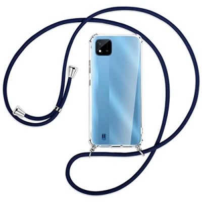 Abbildung von mtb more energy® Handykette kompatibel mit Realme C11 2021 (RMX3231, 6.52&#039;&#039;) dunkelblau Smartphone Hülle zum Umhängen Anti Shock Full TPU Case