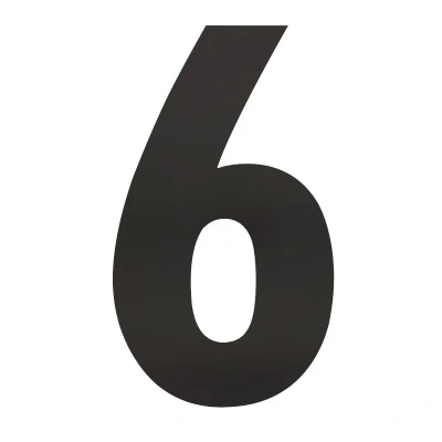Abbildung von Intersteel Hausnummer 6 XXL Höhe 50 cm Edelstahl