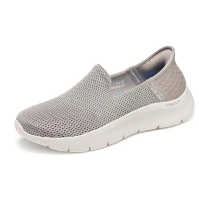 Abbildung von Skechers Damen Women&#039;s Hands Free Slip ins Go Walk Flex Relish Sneaker, Taupe/Blau, 41 EU Weit