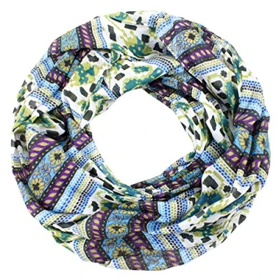Abbildung von Sunsa Loop Damen Schal. 100% Baumwolle Schlauchschal. Loopschal mit Blumen Design. Accessoires: Rundschals,Scarf Tücher und Schals als Geschenk für Frauen/ Freundin Abstract Aufdruck