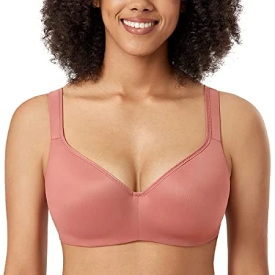 Abbildung von DELIMIRA Damen T Shirt BH mit Bügel Nahtloser Große Größen Gepolstert Nelke 90D