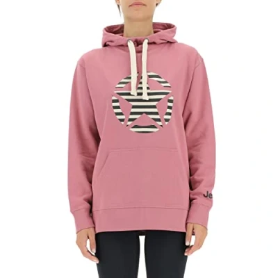 Abbildung von JEEP O102608 P490 J Woman Hooded Oversize Sweatshirt Star Striped Print J22W Dusty Rose XS