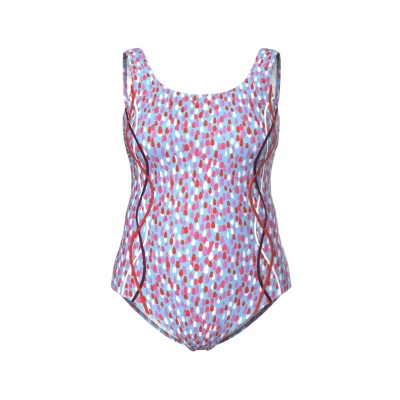 Abbildung von Ulla Popken Polka DOT Cupless Badeanzug, Damen, Größe: 42, Aqua