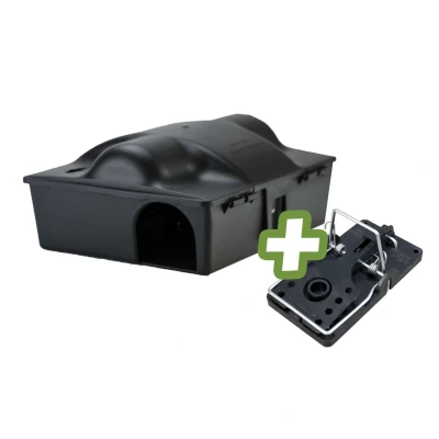 Abbildung von Hofman Futterbox Ratte Doppelköder inkL Rattenklemme One Size Schwarz