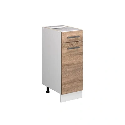 Abbildung von Vicco Unterschrank R Line, Sonoma/Weiß, 30 cm ohne Arbeitsplatte
