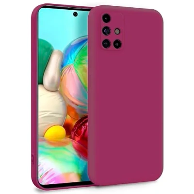 Abbildung von MyGadget Hülle für Samsung Galaxy A71 4G Zweilagige Handyhülle mit Kameraschutz Cover Innenfutter &amp; Silikon außen Wein Rot