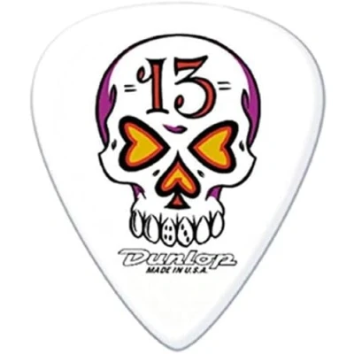 Abbildung von JIM DUNLOP Plektrum Blackline Original Alan Forbes, 36 Stück, Skull, Weiß, 0,6mm