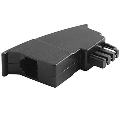 Abbildung von BestPlug Telefon Adapter, TAE F Stecker männlich auf RJ11 Buchse Kupplung weiblich, Schwarz