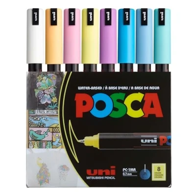 Abbildung von UNI ball Lackmarker POSCA PC 1MR Marker 8er Set Pastell