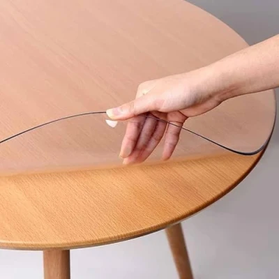 Abbildung von Tischfolie Transparent Rund 80，Folie Tisch Rund，Tischdecke Rund, Tischabdeckung Rund，PVC Schutzfolie Tisch(2mm,35cm)