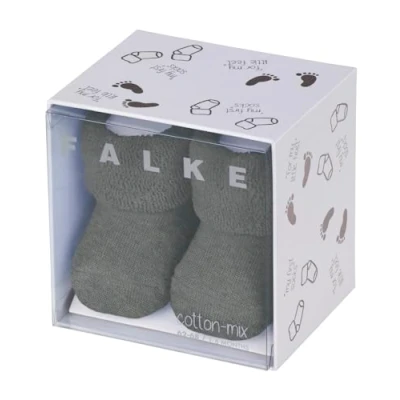 Abbildung von FALKE Unisex Baby Erstling B SO Baumwolle einfarbig 1 Paar Socken, Grau (Light Grey Melange 3390) neu umweltfreundlich, 62 68