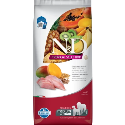 Abbildung von N&amp;D Tropical Hundefutter Huhn medium/maxi 10 kg