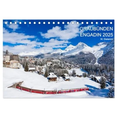 Abbildung von Graubünden Engadin 2025 (Tischkalender DIN A5 quer), CALVENDO Monatskalender