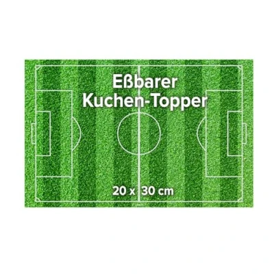 Abbildung von dekora Essbarer Tortenaufleger Fußball Tortendeko Rechteckig aus zuckerfreiem Esspapier 20x30cm