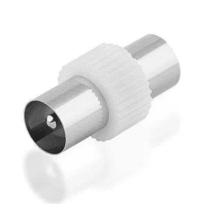 Abbildung von BestPlug TV Radio Antennen Adapter, Koax Stecker auf Stecker, geeignet für 3D SD HD FullHD UHD 4K, Weiss