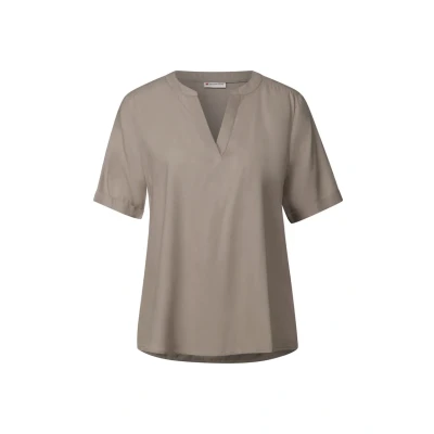 Abbildung von STREET ONE Damen A345525 Bluse in Unifarbe, Vintage Stone, 34