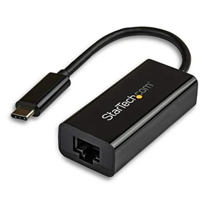 Abbildung von StarTech.com USB C auf Gigabit Ethernet Adapter Schwarz Thunderbolt 3 kompatibel Windows &amp; Mac RJ45 LAN Netzwerkkonverter (US1GC30B)