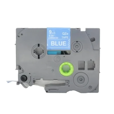 Abbildung von BROVACS 1 Packung Weiß auf Blau Laminiertes Etikettenband Kompatibel mit Brother P Touch Etikettendrucker TZ 525 TZe 9mm 3/8&quot; OPA4525