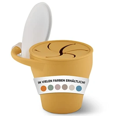 Abbildung von Snack Becher praktische Aufbewahrung Snacks unterwegs mit Deckel Cup (senfgelb)