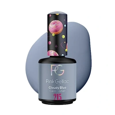 Abbildung von Pink Gellac UV Gel Nagellack 215 Cloudy Blue 15 ml Lang Anhaltend Shellac Blau Lack für Nägel in Salonqualität Vegan Made Holland