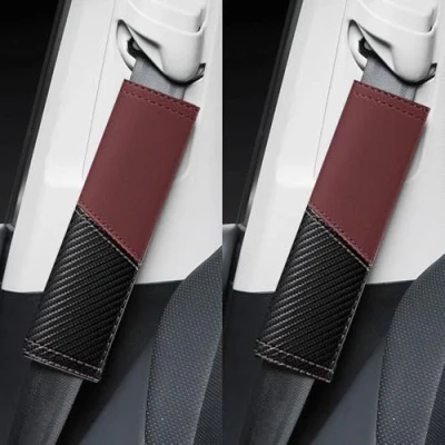 Abbildung von 2Stück Gurtpolster Auto Autogurtpolster Schwarz Polsterung für Sitzgurt Gurt Universal Sicherheitsgurt Polster Autogurt Gurtschoner Schulterpolster Kinder und Erwachsene (red)