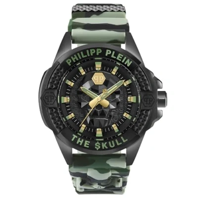 Abbildung von Philipp Plein PWAAA0821 Unisex Uhr The Skull Schwarz/Camouflage Grün