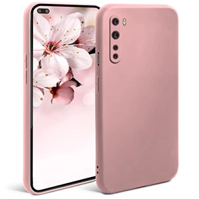 Abbildung von Moozy Minimalist Series Silikon Hülle für OnePlus Nord, Rose Beige Mattes Finish, Dünne, Weiche TPU Handyhülle Schutzhülle
