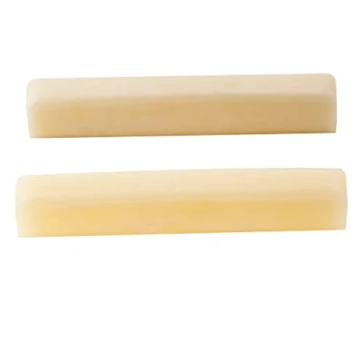 Abbildung von Musiclily Pro Universal Jumbo Ungebleicht Knochensattel Rohling für Akustik und E Gitarre (2 Stück)
