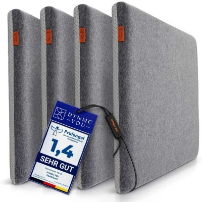 Abbildung von DYNMC you Sitzkissen Stuhlkissen 40x40 Eckig Set Mittelhart, Bank Memory Schaumstoff Sitzpolster Stuhl