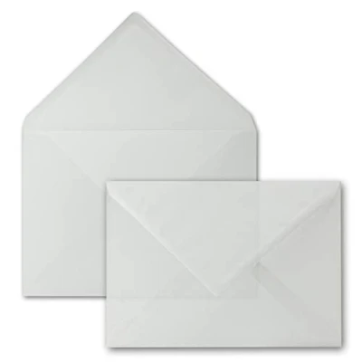 Abbildung von 75x Briefumschläge DIN C5 162 x 229 mm transparent Weiß Nassklebung Premium Qualität 92 g/m² 16,2 22,9 cm durchsichtige Kuverts GUSTAV NEUSER